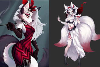 draw furry fursona art, furry vrchat avatar character, reference sheet