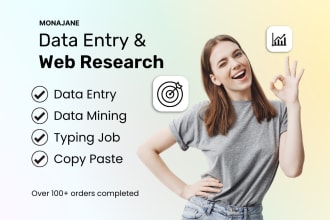 do fast and accurate data entry and web research