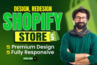 design and redesign shopify website, shopify store design, website design
