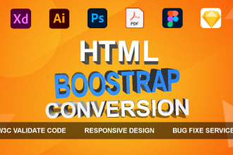 convert psd to html figma to html xd to html css responsive bootstrap 5 website