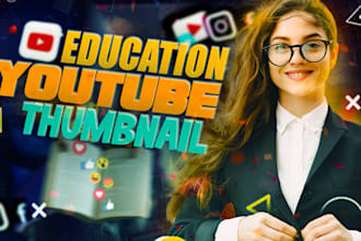 make enlightening, eye catching educational thumbnails in 24 hour
