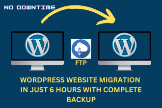 transfer, backup, move, migrate wordpress website in 6hours