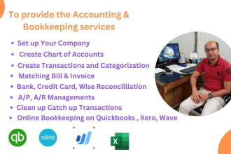 manage bookkeeping and accounting in quickbooks online ,xero with reconciliation