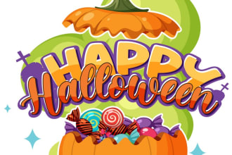 design modern awesome halloween logo
