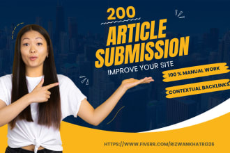 build 200 exclusive unique domain article submission white hat seo backlinks