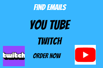 find emails from youtube and twitch