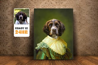 do a custom pet portrait, dog portrait, cat portrait