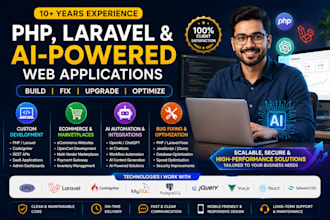 build fix or upgrade your PHP laravel ai web application