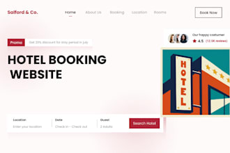 design hotel booking wordpress website or airbnb website