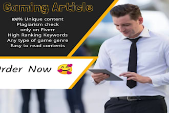 write SEO gaming articles,  blogs content for your website