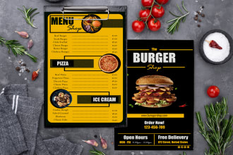 design amazing food flyers and menu cards