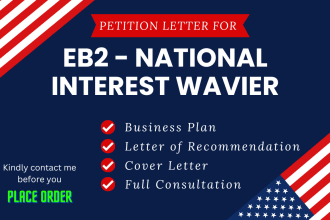 write business plan and petition letter for eb2 niw visa usa