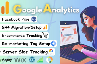 fix or setup google analytics 4, ga4 ecommerce tracking, events tracking in GTM