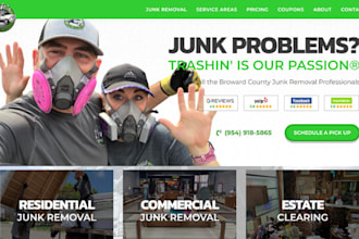 design junk removal website, hauling website, cleaning website