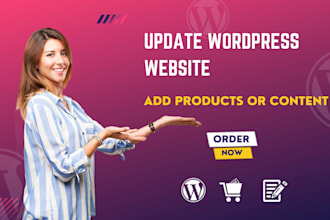 add products or content and update your wordpress website