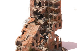 make 3d model of destroyed building