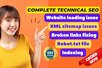 fix 404 errors, broken links, robot txt, and XML sitemap indexing issues