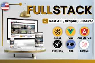 create website using vue laravel  react php next as full stack developer