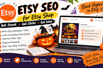 do etsy seo for etsy shop,write etsy halloween title, etsy description,meta tags