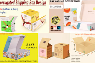 design packaging box, product box, mailer box, subscription box of 3d mockup