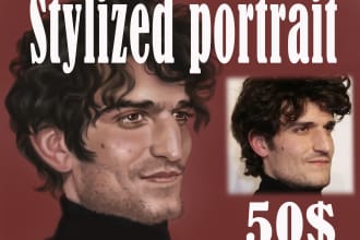 draw a stylized portrait from a photo