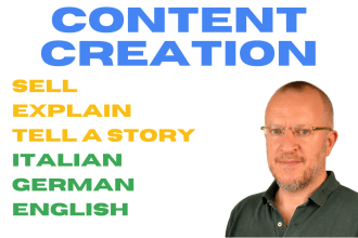write content in italian, german or english