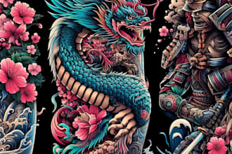 do awesome japanese traditional tattoo style design