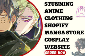 design stunning anime clothing shopify manga otaku shonen store cosplay website