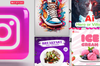 do instagram story, give away post and infographic design