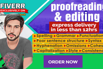grammar check, spell check, copyedit and proofread english text