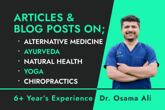 write articles on alternative medicine, yoga, natural health