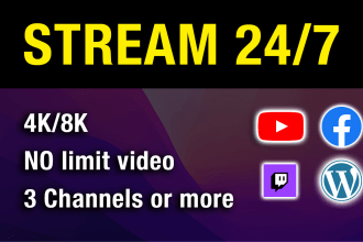 provide unlimited loop live streaming to youtube twitch fb