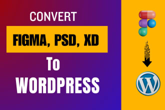 convert psd, figma to wordpress website using elementor pro