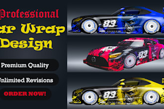 create a professional car wrap and any vehicle wrap design