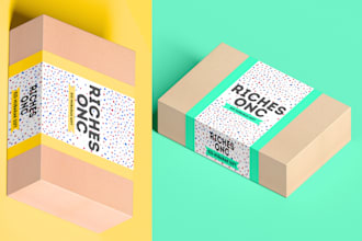 design elegant box, sleeves, belly bands, cosmetic packaging and product labels