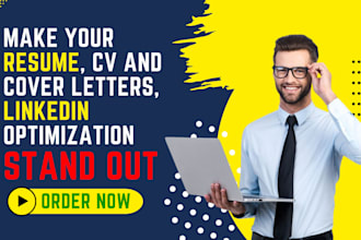 write professional resume, CV and linkedin , cover letters