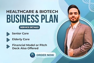 create healthtech, medtech, biotech, elderly care or home care business plan