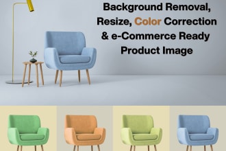 do ecommerce image editing, background remove, color correction, clipping path