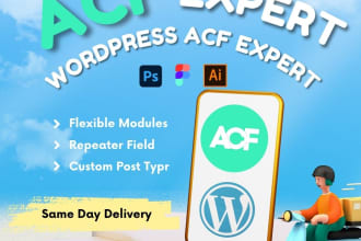create a complete website with acf fields and fix acf bugs