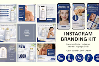 create custom creative and elegant instagram branding kit
