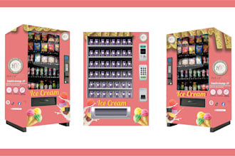 design a high quality vending machine, vending machine wrap