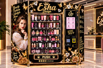design a high quality vending machine, vending machine wrap