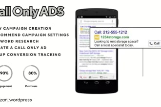 setup google phone call only ads campaign and conversion tracking