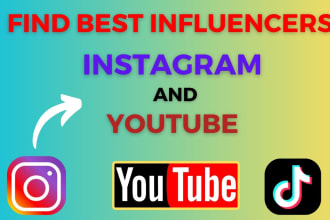 find best influencers from youtube, tiktok and instagram