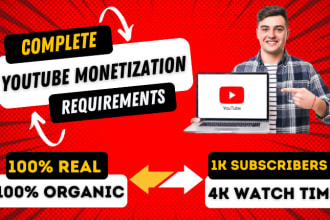 teach you how to complete youtube monetization requirements