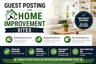 home improvement, home decor guest post on high da 40 sites