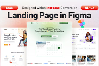 responsive figma saas landing page UI UX, homepage UI design, prototype