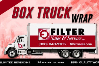 create professional box truck, box trailer wrap design