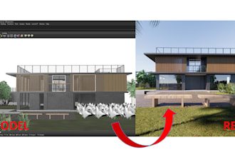 create 3d models in sketchup, rhino and render in lumion, twinmotion, enscape