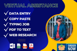 do any type of data, copy paste, web research and typing job